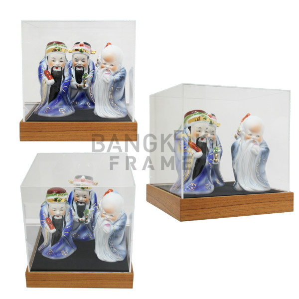 กรอบกล่องใสโชว์สินค้าฐานไม้